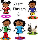 164x170 Black Family Clip Art