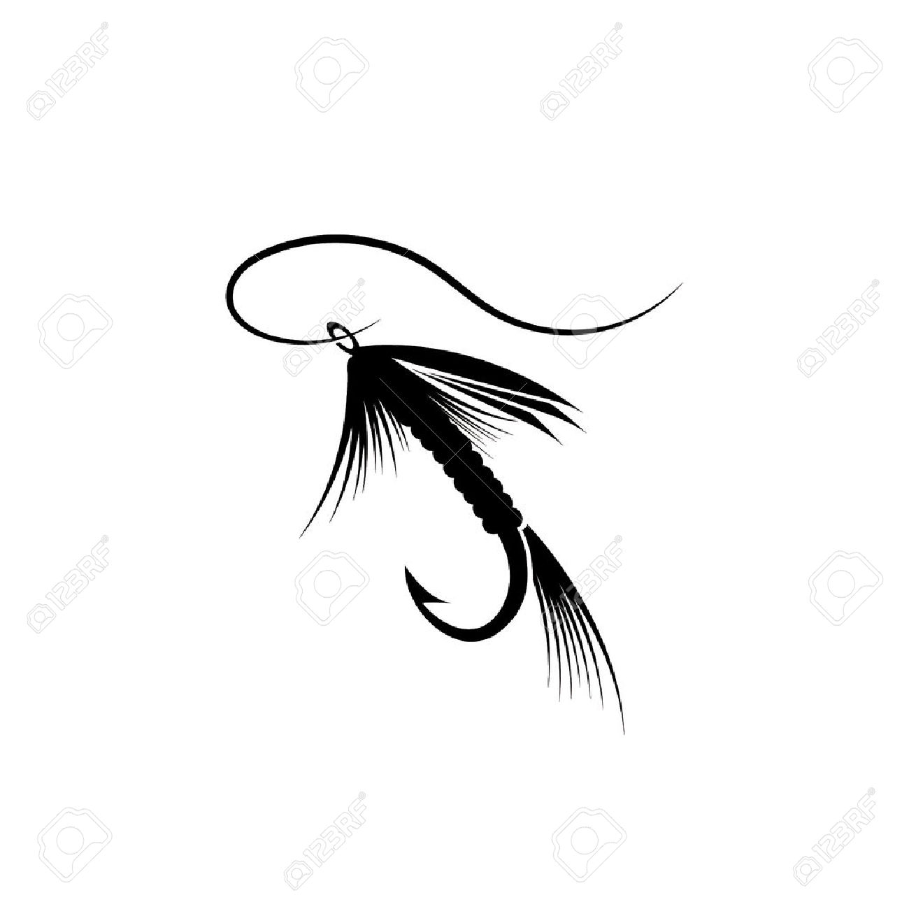 1300x1300 Clipart Of Fly Fishing