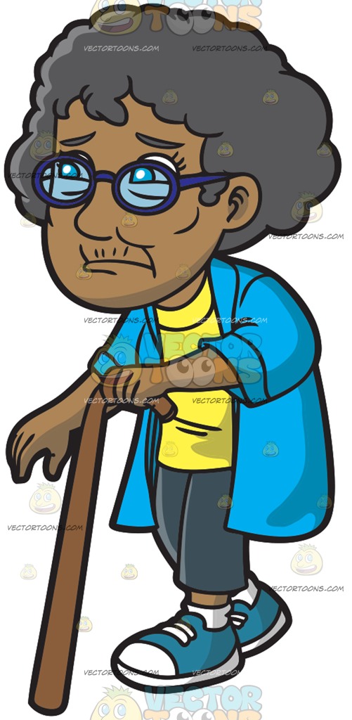 501x1024 An Old Black Woman Cartoon Clipart