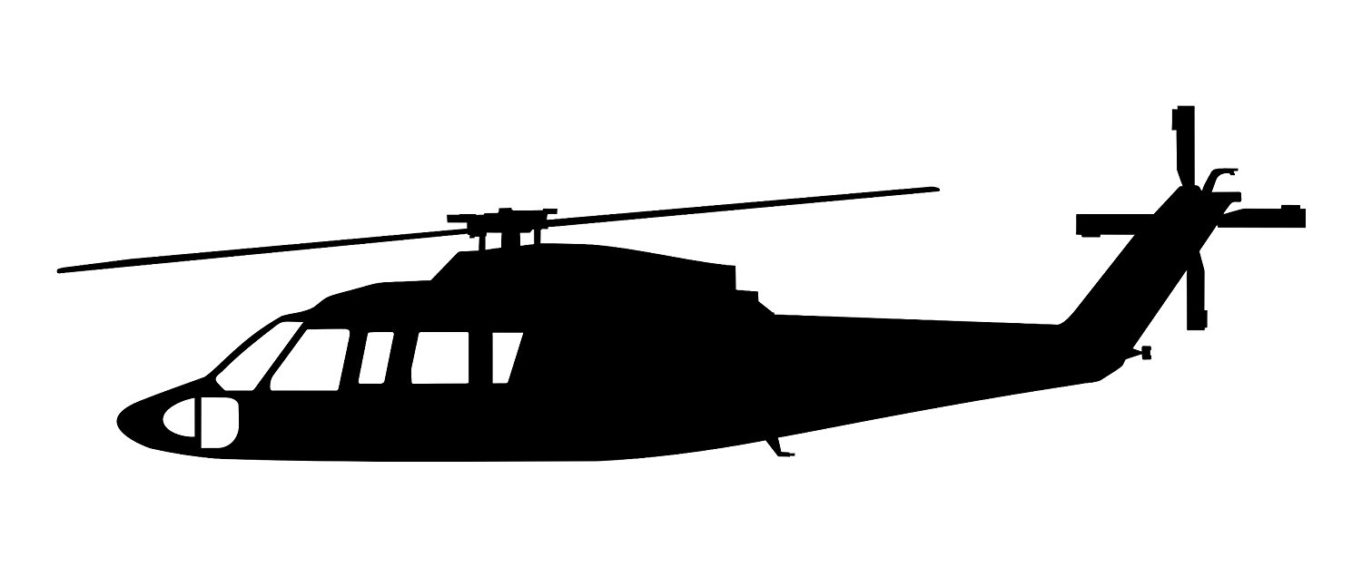 1500x625 Sikorsky S 76 Helicopter Decal In Black Automotive