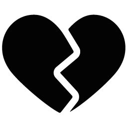 255x255 Broken Heart Clipart Black And White