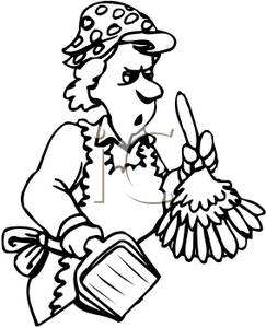 243x300 Page Of An Unhappy Housekeeper Clipart Picture