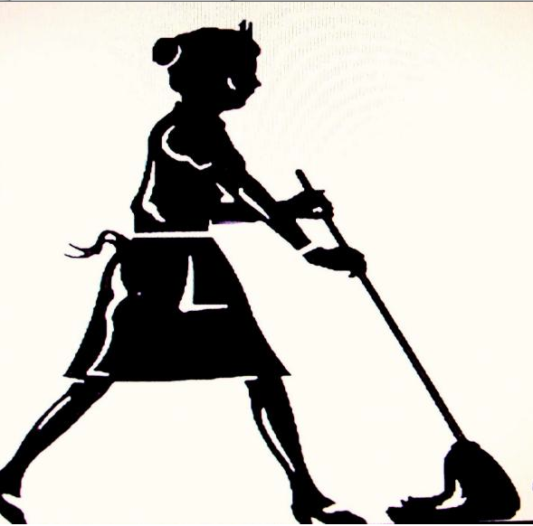 589x582 Silhouette Housekeeping Clipart