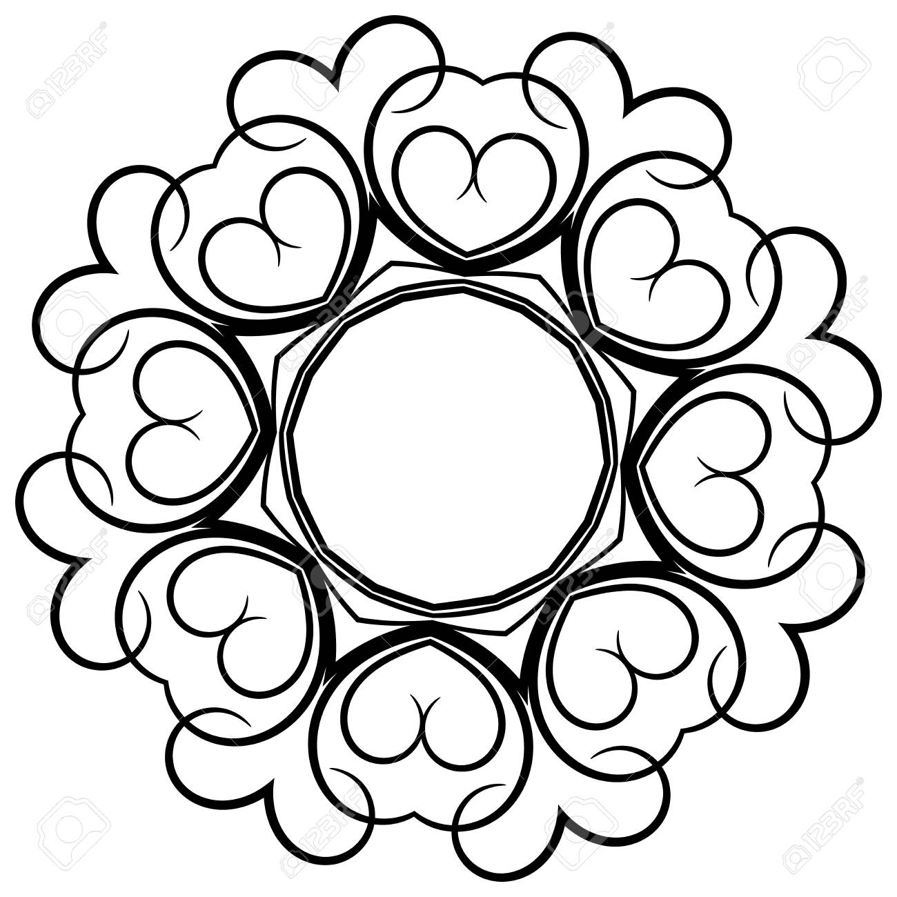 1300x1300 Nice Simple Black Mandala As Coloring Page Royalty Free Cliparts
