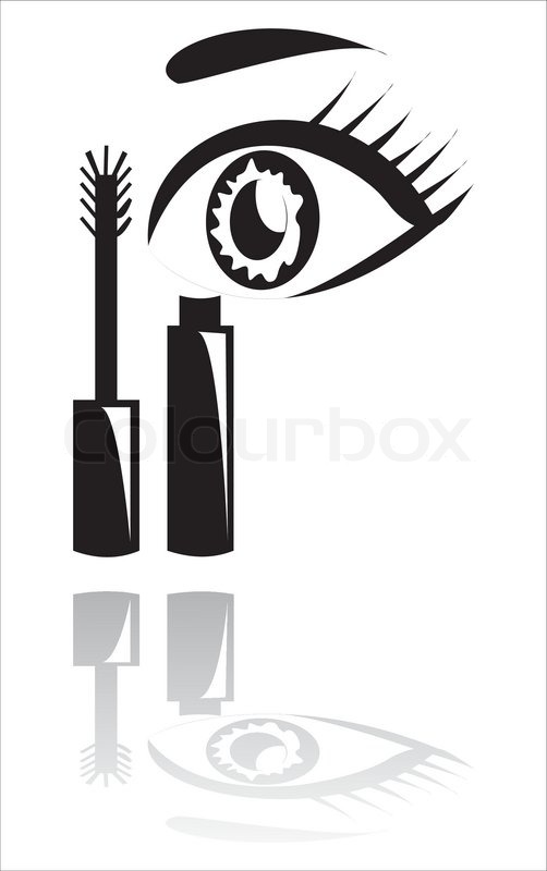502x800 Black Mascara With Eye Stock Vector Colourbox