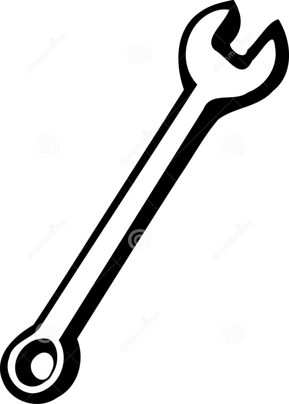 930x1300 Black Clipart Wrench