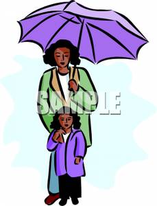229x300 Art Image A Black Mother And Her Daughter Under An Umbrella