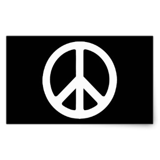324x324 Black And White Peace Sign Stickers Zazzle