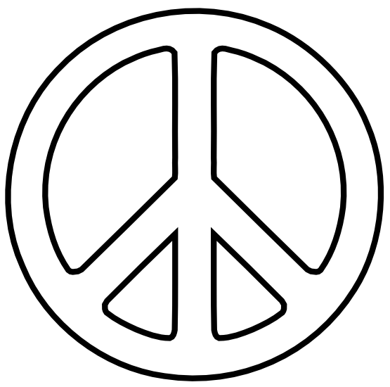 555x550 Peace Sign 24 Black White Line Clipart Panda