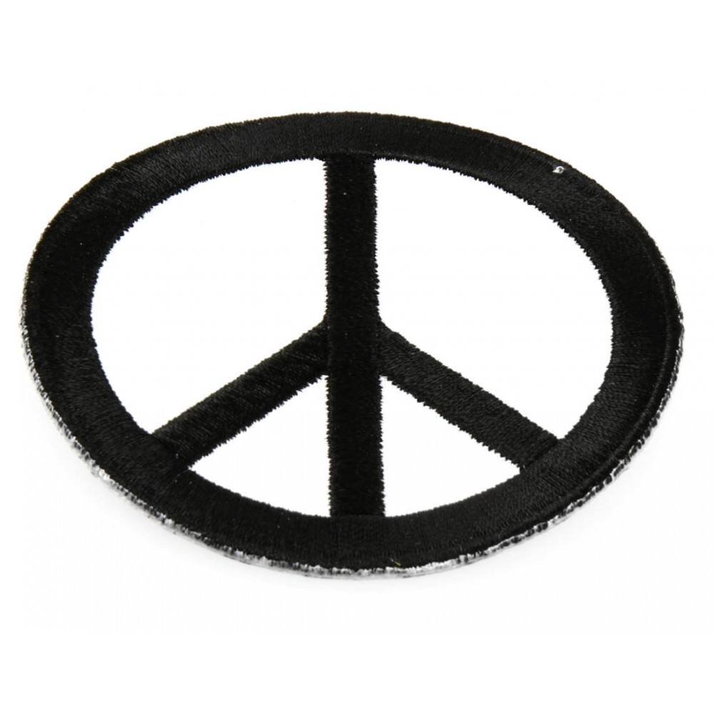 1000x1000 Peace Sign Patch Black On White