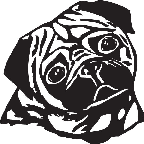 600x602 Drawn Pug Clip Art