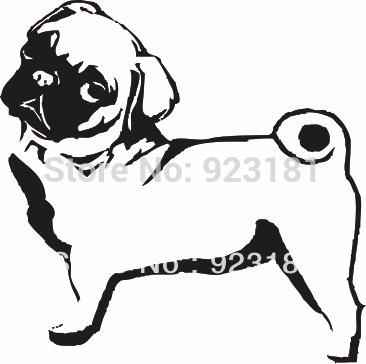 366x364 Home Decor Wall Sticker Hot Animal Pug Dog Vinyl Wall Art Sticker