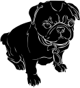 117x128 Black Pug Clip Art