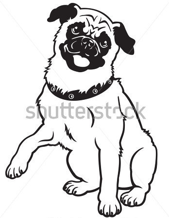 348x450 Black Pug Clipart
