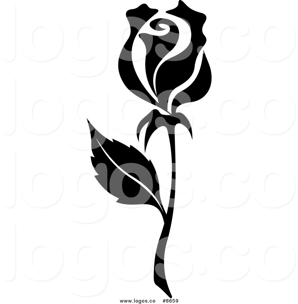 1024x1044 Royalty Free Clip Art Vector Logo Of A Black White Rose