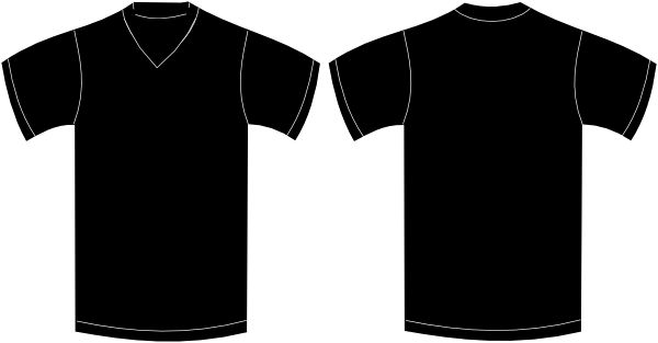 600x313 V Neck Black Tshirt Clip Art