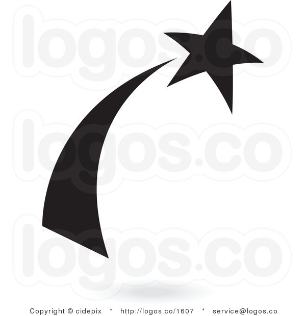 600x620 Shooting Star Black And White Clipart