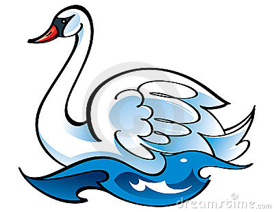 400x309 Clip Art Black And White Swan Clipart