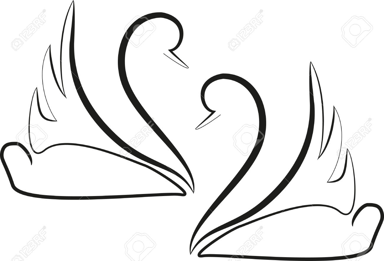 1300x884 Black Swan Clipart Two Swan