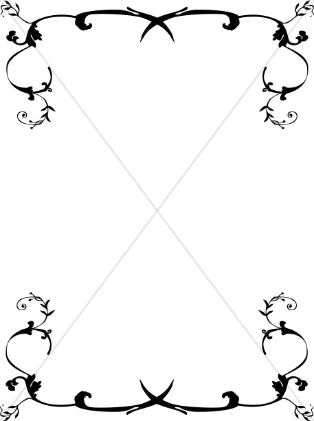 457x612 Black And White Swirls Religious Borders