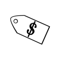 256x256 Black Tag Cliparts