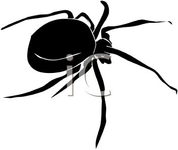350x296 Image Of A Black Spider In A Vector Clip Art Illustration