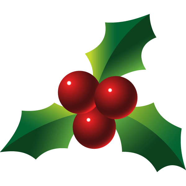 600x600 Christmas Holly Free Clip Art