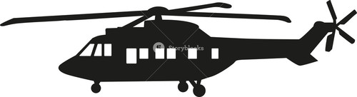 500x136 Helicopter Silhouette Royalty Free Stock Image