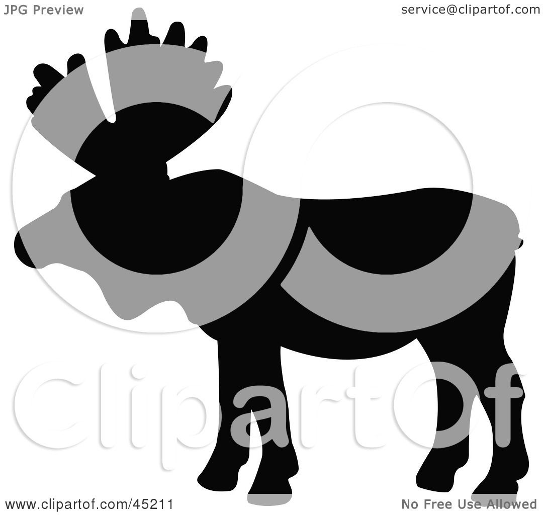 1080x1024 Royalty Free (Rf) Clipart Illustration Of A Profiled Black Moose