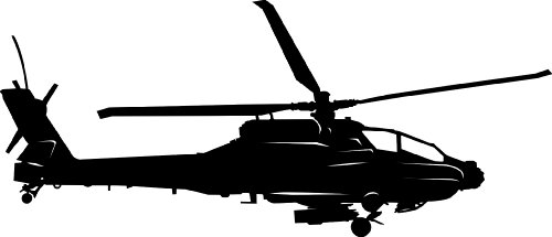 500x215 Large Detailed Apache Ah 64 Helicopter Vinyl Sticker