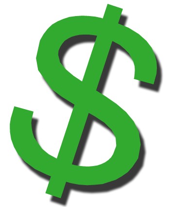 350x425 Clipart Dollar Free Sign