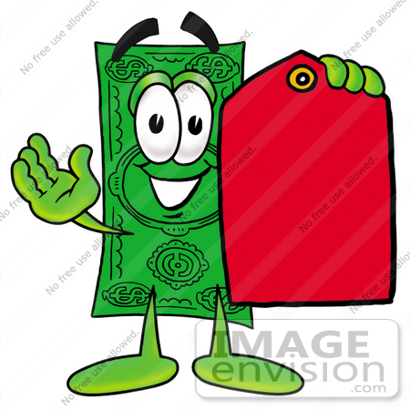 450x450 Clip Art Graphic Of A Flat Green Dollar Bill Cartoon Character