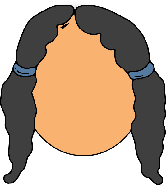 534x597 Blank Face Girl Black Hair Cartoon Clip Art