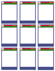 184x239 Baseball Card Templates