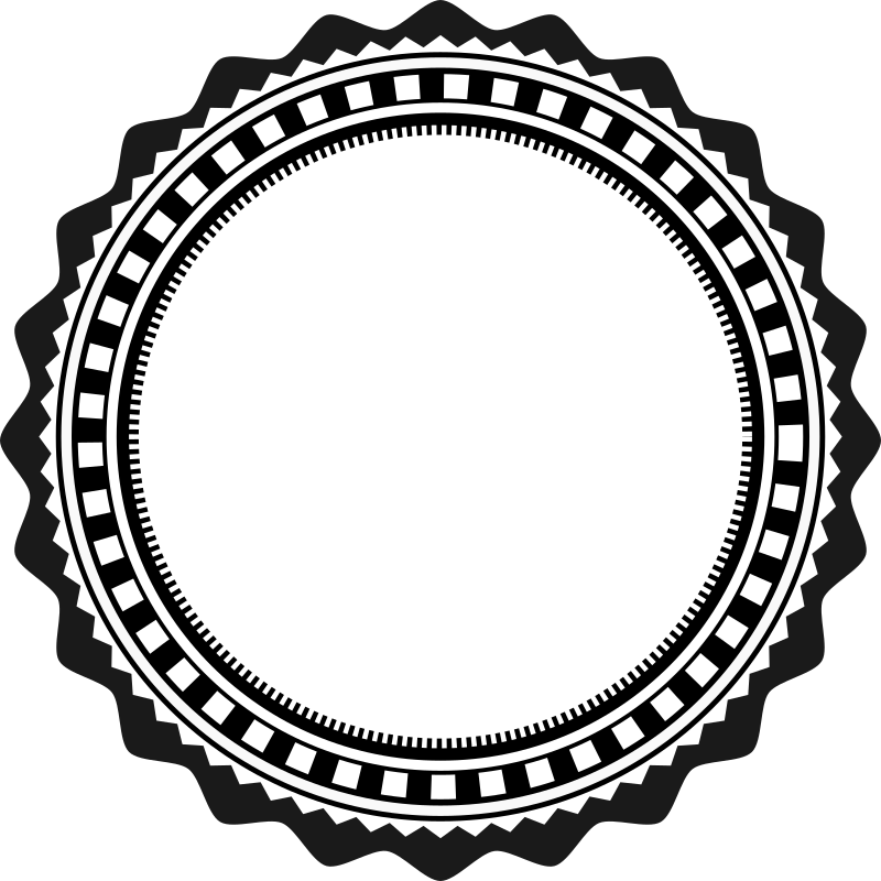 800x800 Badge Black And White Clipart 1947154