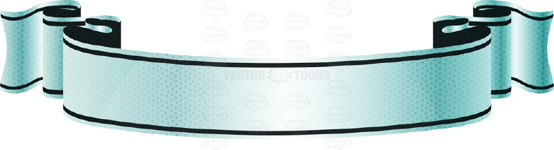 800x217 Classic Blue Gradient Blank Banner Scroll Cartoon Clipart