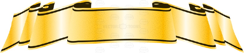 800x175 Gold Gradient Shiny Fancy Blank Banner Scroll Cartoon Clipart