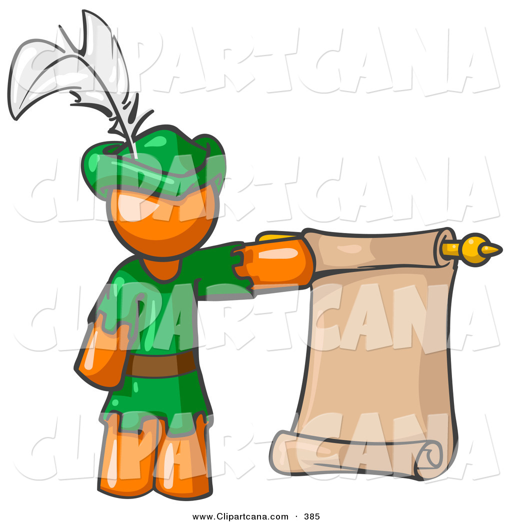1024x1044 Vector Clip Art Of A Sporty Orange Man Dressed As Robin Hood
