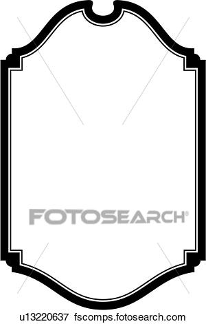 300x470 Clip Art Of , Sign, Basic, Blank, Border, Shield, Panel, Shapes