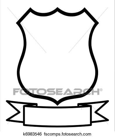 395x470 Clip Art Of Empty Blank Shield K6983546
