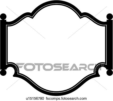 450x402 Clipart Of , Sign, Blank, Border, Dome, Post, Shield, Panel