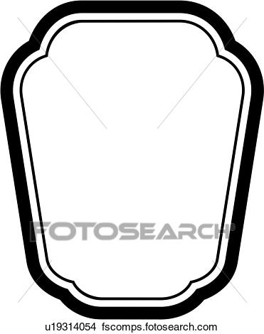371x470 Clipart Of , Sign, Border, Basic, Blank, Shield, Panel, Shapes