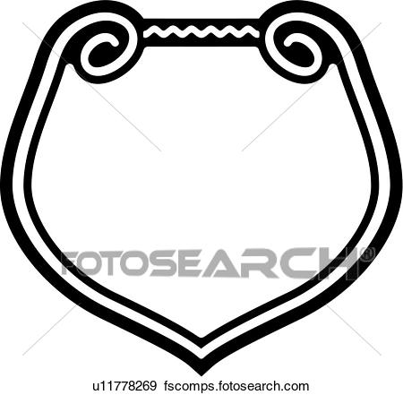 450x441 Clip Art Of , Blank, Border, Fancy, Frame, Shield, Panel, Shapes