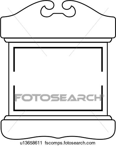 373x470 Clipart Of , Blank, Border, Fancy, Frame, Shield, Structure, Panel