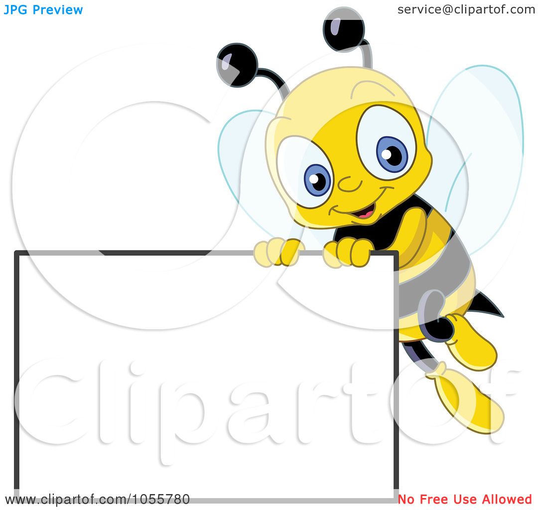 1080x1024 Royalty Free Vector Clip Art Illustration Of A Cute Bee Holding Up