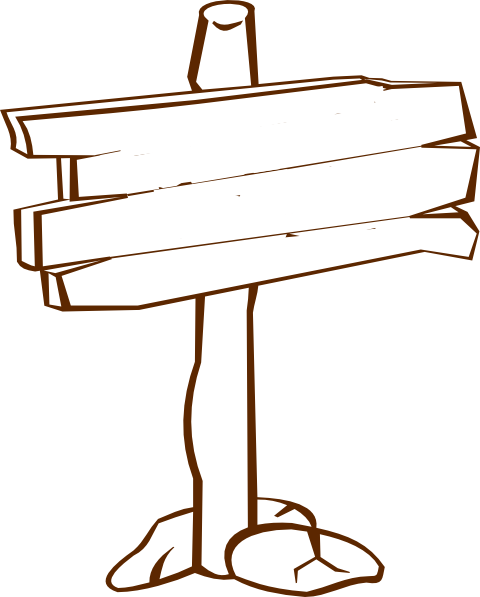 480x597 Wood Sign Post Blank Clip Art