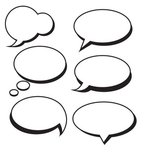 300x300 Colorful Comic Speech Bubbles Illustrations. Royalty Free Stock