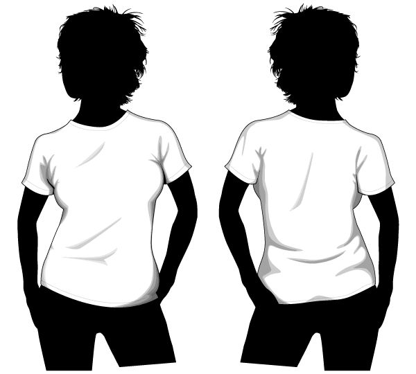 600x540 Vector Girls T Shirt Template Front And Back Photos Sculptures