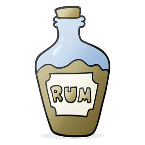 300x300 Freehand Drawn Cartoon Rum Bottle Royalty Free Stock Image
