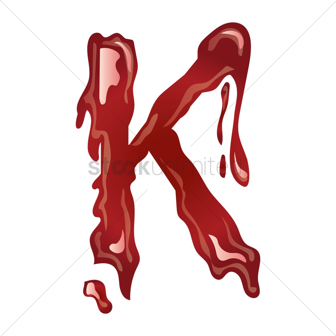 1300x1300 Letter K With Dripping Blood Vector Image